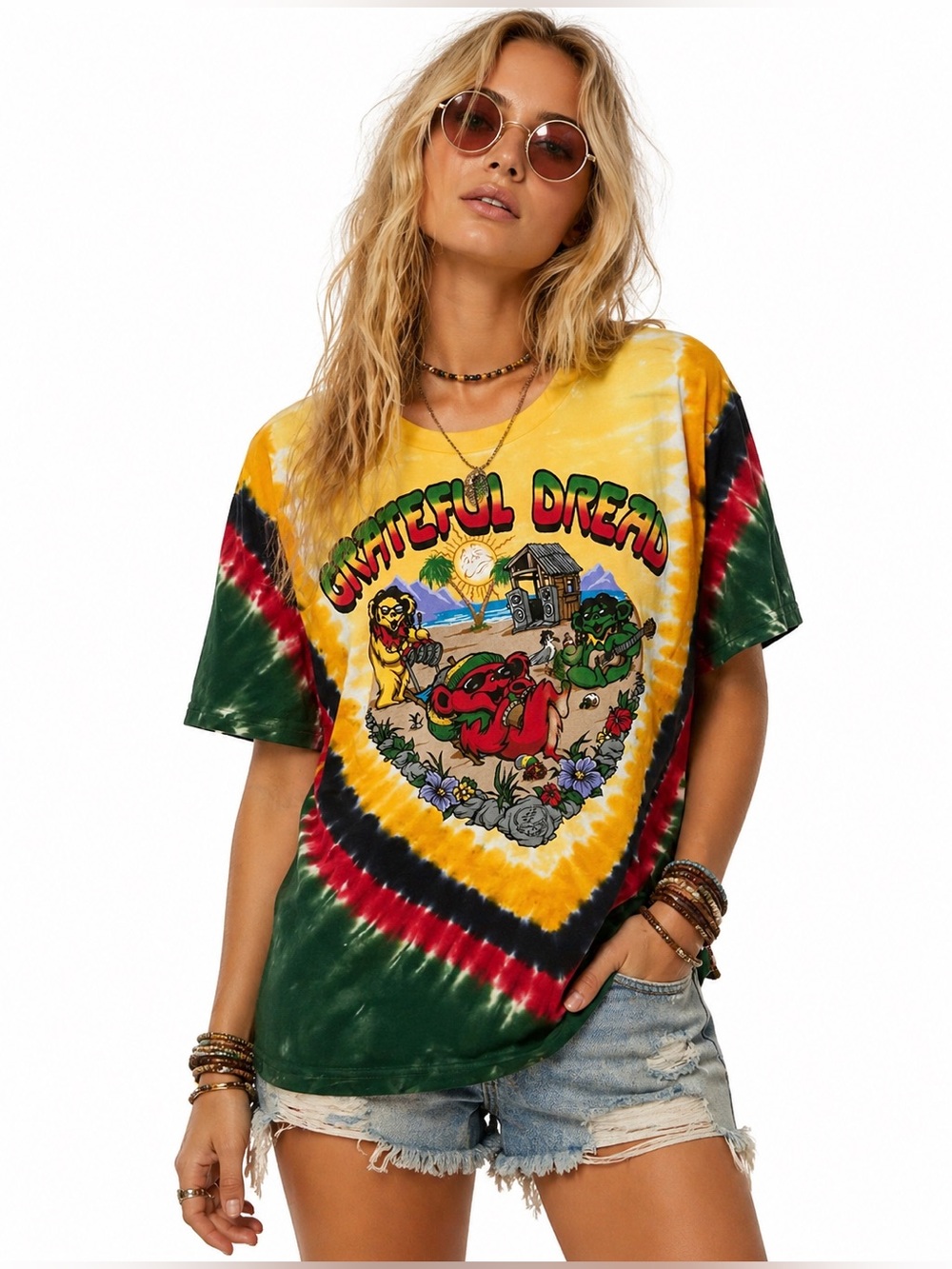 Grateful Dead positive vibrations tie dye T shirt